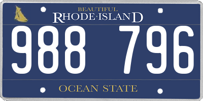 RI license plate 988796