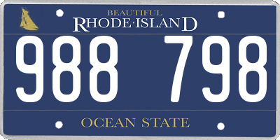 RI license plate 988798