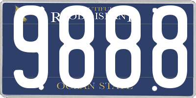 RI license plate 9888