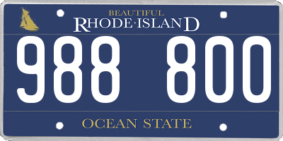 RI license plate 988800