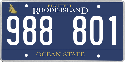 RI license plate 988801