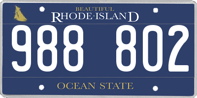 RI license plate 988802