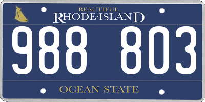 RI license plate 988803