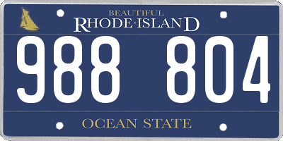 RI license plate 988804