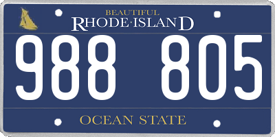 RI license plate 988805