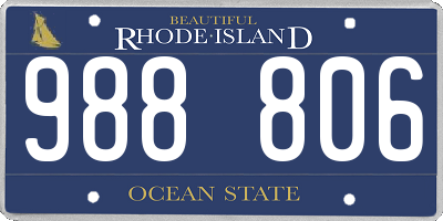 RI license plate 988806