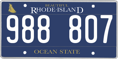 RI license plate 988807