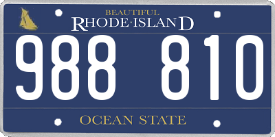 RI license plate 988810