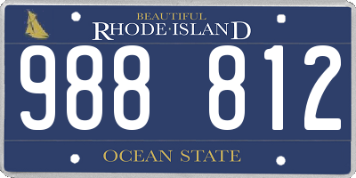 RI license plate 988812