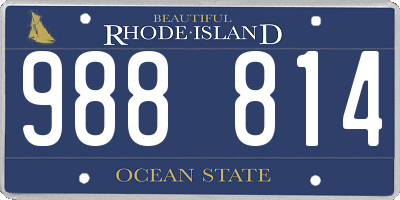 RI license plate 988814