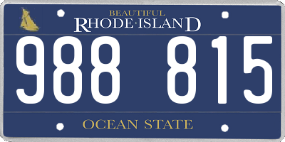 RI license plate 988815