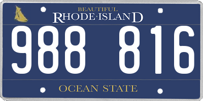 RI license plate 988816