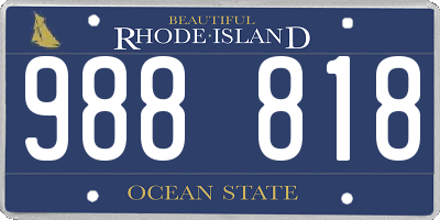 RI license plate 988818