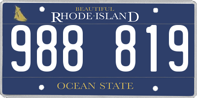 RI license plate 988819