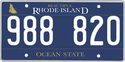 RI license plate 988820