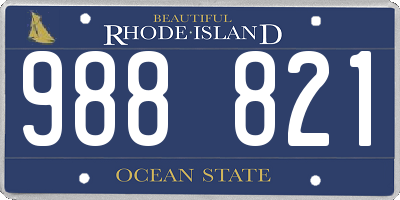 RI license plate 988821