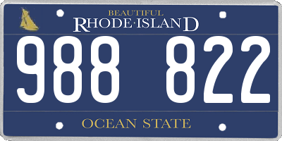 RI license plate 988822