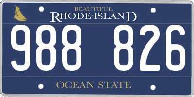 RI license plate 988826