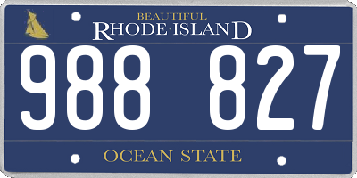 RI license plate 988827