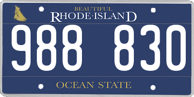 RI license plate 988830