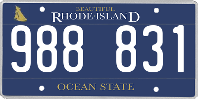 RI license plate 988831