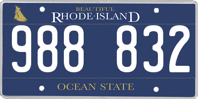 RI license plate 988832