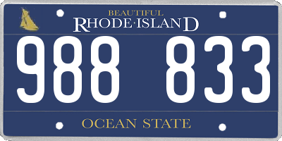 RI license plate 988833