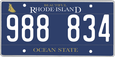 RI license plate 988834