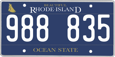 RI license plate 988835