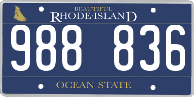 RI license plate 988836