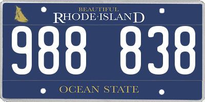 RI license plate 988838