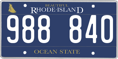 RI license plate 988840