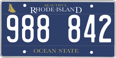 RI license plate 988842