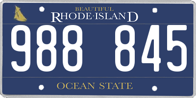 RI license plate 988845