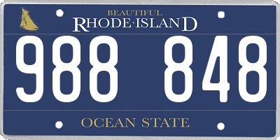 RI license plate 988848