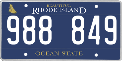 RI license plate 988849