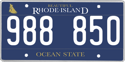 RI license plate 988850