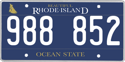 RI license plate 988852