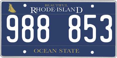 RI license plate 988853