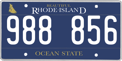 RI license plate 988856