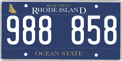 RI license plate 988858