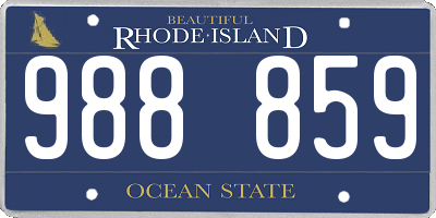 RI license plate 988859