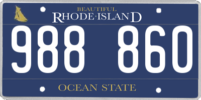 RI license plate 988860