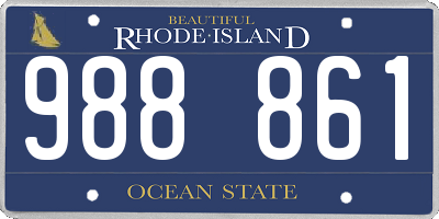 RI license plate 988861