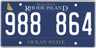 RI license plate 988864