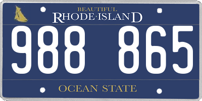 RI license plate 988865