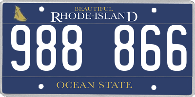 RI license plate 988866