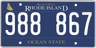 RI license plate 988867