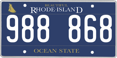 RI license plate 988868