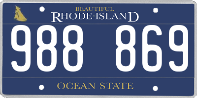 RI license plate 988869